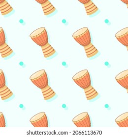 Seamless Pattern Abstract Elements Concert, Performance, Music Drum Vector Design Style Background Illustration Texture For Prints Textiles, Clothing, Gift Wrap, Wallpaper, Pastel