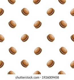 Seamless Pattern Abstract Elements Cookie Snacks Vector Design Style Background Illustration