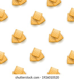 Seamless Pattern Abstract Elements Cookie Cracker Snacks Vector Design Style Background Illustration