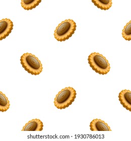 Seamless Pattern Abstract Elements Cookie Snacks Vector Design Style Background Illustration
