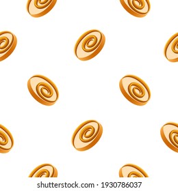 Seamless Pattern Abstract Elements Cookie Snacks Vector Design Style Background Illustration