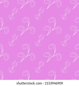 Seamless Pattern Abstract Elements Different Plant Botanic Vector Design Style Background Illustration Texture For Prints Textiles, Clothing, Gift Wrap, Wallpaper, Pastel