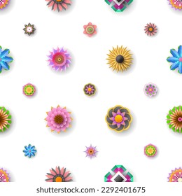 Seamless Pattern Abstract Elements Different Flower Plant Botanic Vector Design Style Background Illustration Texture For Prints Textiles, Clothing, Gift Wrap, Wallpaper, Pastel