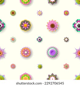 Seamless Pattern Abstract Elements Different Flower Plant Botanic Vector Design Style Background Illustration Texture For Prints Textiles, Clothing, Gift Wrap, Wallpaper, Pastel