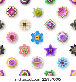 Seamless Pattern Abstract Elements Different Flower Plant Botanic Vector Design Style Background Illustration Texture For Prints Textiles, Clothing, Gift Wrap, Wallpaper, Pastel