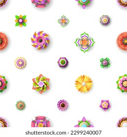 Seamless Pattern Abstract Elements Different Flower Plant Botanic Vector Design Style Background Illustration Texture For Prints Textiles, Clothing, Gift Wrap, Wallpaper, Pastel