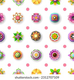 Seamless Pattern Abstract Elements Different Flower Plant Botanic Vector Design Style Background Illustration Texture For Prints Textiles, Clothing, Gift Wrap, Wallpaper, Pastel