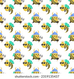 Seamless Pattern Abstract Elements Different Bee Insect Beetle With Flower Vector Design Style Background Illustration Texture For Prints Textiles, Clothing, Gift Wrap, Wallpaper, Pastel