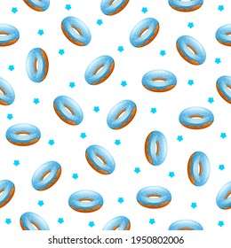 Seamless Pattern Abstract Elements Donut Food Vector Design Style Background Illustration