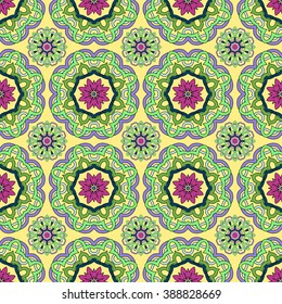 Seamless pattern from abstract elements in ethnic style