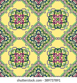Seamless pattern from abstract elements in ethnic style