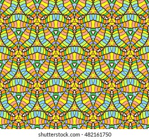 Seamless pattern from abstract elements in ethnic style