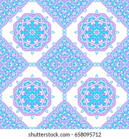 Seamless pattern from abstract elements in ethnic style
