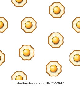 Seamless Pattern Abstract Elements Fast Food Omelette Vector Design Style Background Illustration