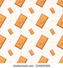 Seamless Pattern Abstract Elements Fast Food Chocolate Bar Vector Design Style Background Illustration Texture For Prints Textiles, Clothing, Gift Wrap, Wallpaper, Pastel