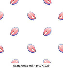 Seamless Pattern Abstract Elements Fish Seafood Vector Design Style Background Illustration