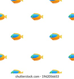 Seamless Pattern Abstract Elements Fish Seafood Vector Design Style Background Illustration