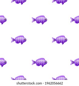Seamless Pattern Abstract Elements Fish Seafood Vector Design Style Background Illustration