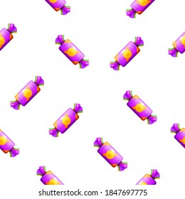 Seamless Pattern Abstract Elements Food Sweet Candy Birthday Party Vector Design Style Background Illustration