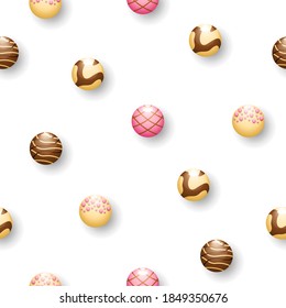 Seamless Pattern Abstract Elements Food Sweet Candy Birthday Party Vector Design Style Background Illustration