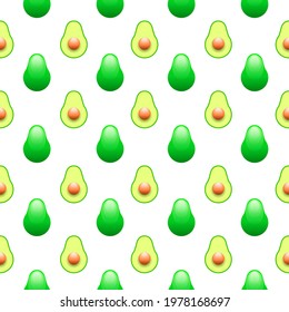 Seamless Pattern Abstract Elements Food Avocado Vector Design Style Background Illustration