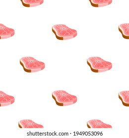 Seamless Pattern Abstract Elements Meat Butcher Vector Design Style Background Illustration