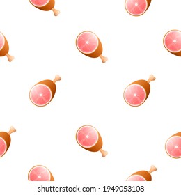 Seamless Pattern Abstract Elements Meat Butcher Vector Design Style Background Illustration