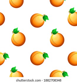 Seamless Pattern Abstract Elements Orange Apricot Food Vector Design Style Background Illustration