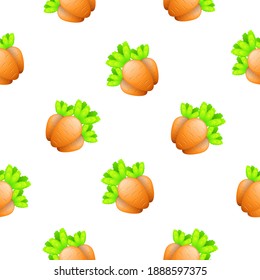 Seamless Pattern Abstract Elements Orange Carrot Food Vector Design Style Background Illustration