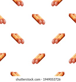 Seamless Pattern Abstract Elements Sausage Butcher Vector Design Style Background Illustration