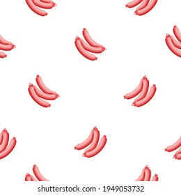 Seamless Pattern Abstract Elements Sausage Butcher Vector Design Style Background Illustration