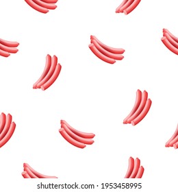 Seamless Pattern Abstract Elements Sausage Butcher Vector Design Style Background Illustration