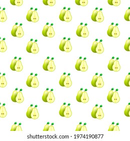 Seamless Pattern Abstract Elements Yellow Pear Food Vector Design Style Background Illustration