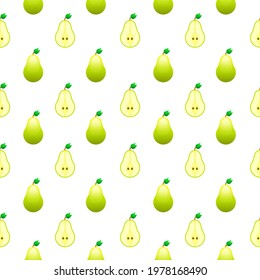 Seamless Pattern Abstract Elements Yellow Pear Food Vector Design Style Background Illustration