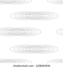 seamless pattern with abstract ellipse circles vector - geometrical shapes pattern - black and white theme