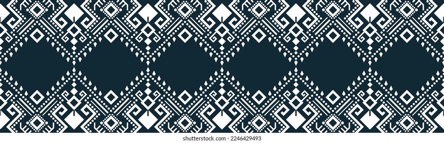 seamless pattern abstract ethnic geometric embroidery design repeating background texture in black and white.wallpaper and clothing. EP.1.background color can be changedDesign 