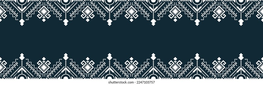 seamless pattern abstract ethnic geometric embroidery design repeating background texture in black and white.wallpaper and clothing. EP.7.background color can be changedDesign 