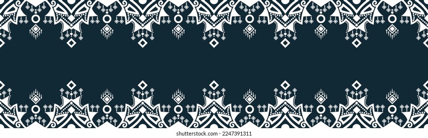 seamless pattern abstract ethnic geometric embroidery design repeating background texture in black and white.wallpaper and clothing. EP.10.background color can be changedDesign 