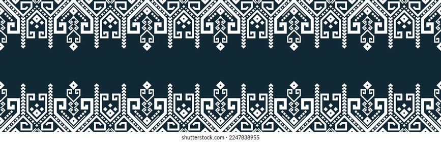 seamless pattern abstract ethnic geometric embroidery design repeating background texture in black and white.wallpaper and clothing. EP.13.background color can be changedDesign 