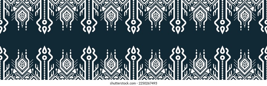 seamless pattern abstract ethnic geometric embroidery design repeating background texture in black and white.wallpaper and clothing. EP.20.background color can be changedDesign 