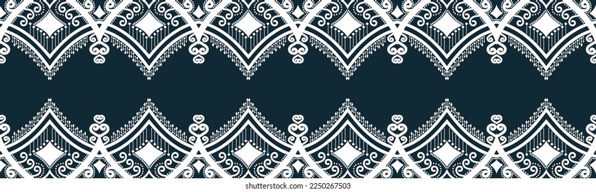 seamless pattern abstract ethnic geometric embroidery design repeating background texture in black and white.wallpaper and clothing. EP.21.background color can be changedDesign 