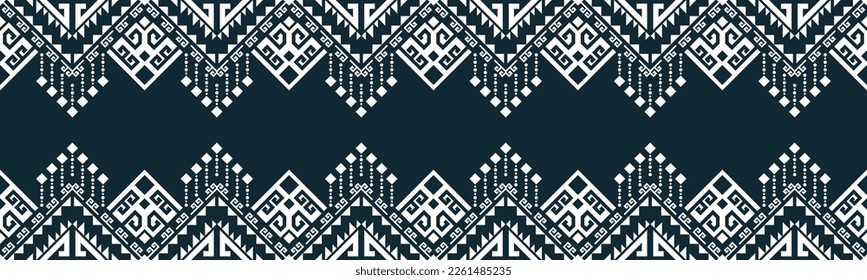 seamless pattern abstract ethnic geometric embroidery design repeating background texture in black and white.wallpaper and clothing. EP.46.background color can be changedDesign 