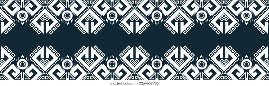 seamless pattern abstract ethnic geometric embroidery design repeating background texture in black and white.wallpaper and clothing. EP.48.background color can be changedDesign 