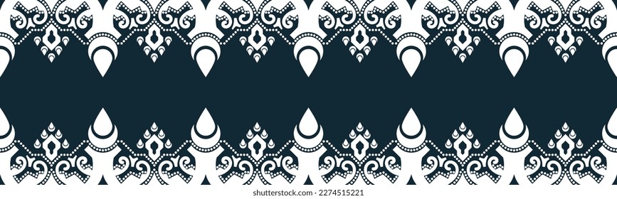 seamless pattern abstract ethnic geometric embroidery design repeating background texture in black and white.wallpaper and clothing. EP.61.background color can be changedDesign 