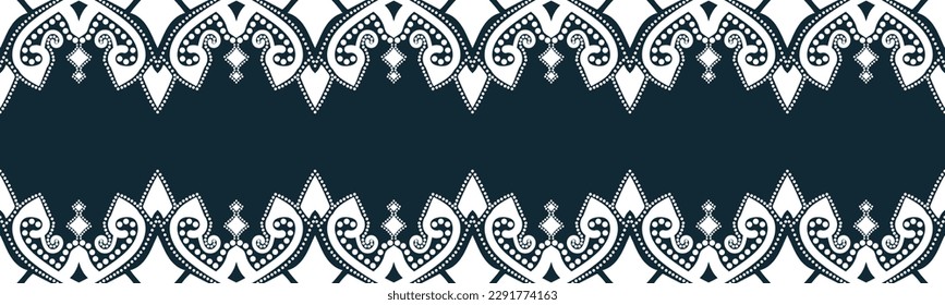 seamless pattern abstract ethnic geometric embroidery design repeating background texture in black and white.wallpaper and clothing. EP.76.background color can be changedDesign 