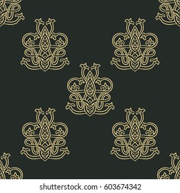 Seamless pattern with abstract ethnic ornament. Vector illustration for design fabric or wallpaper.