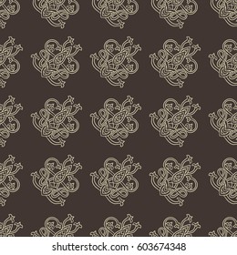 Seamless pattern with abstract ethnic ornament. Vector illustration for design fabric or wallpaper.
