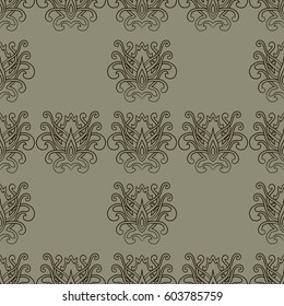 Seamless pattern with abstract ethnic ornament. Vector illustration for design fabric or wallpaper.