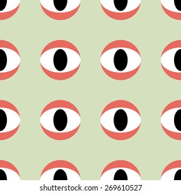  Seamless pattern with abstract eyeballs
