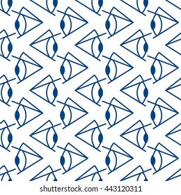 Seamless pattern of the abstract eyes